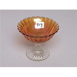 Marigold Carnival Glass Compote