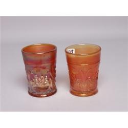 2 Northwood Carnival Glass Glasses