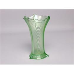 Northwood Green Carnival Glass Vase