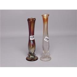 2 Dugan Carnival Glass Vases