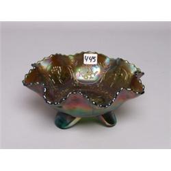 Fenton Carnival Glass Footed Bowl