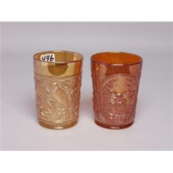 2 Imperial Carnival Glass Tumblers