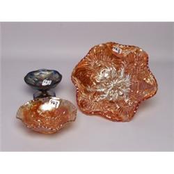 3 Pieces of Carnival Glass