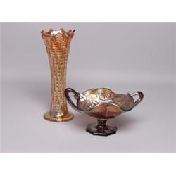 2 Pieces Carnival Glass 