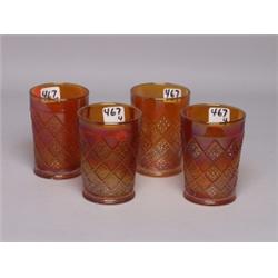 4 Fenton Carnival Glass Tumblers