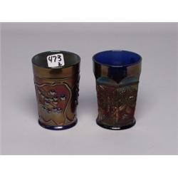 2 Fenton Carnival Glass Tumblers 