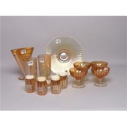 13 Pieces of Marigold Carnival Glass