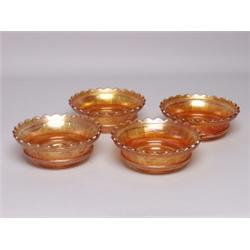 4 Northwood Carnival Glass Dessert Bowls