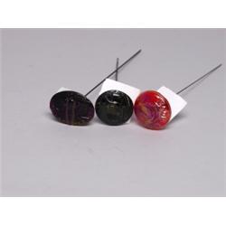 3 Carnival Glass Hatpins