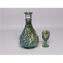 Imperial Carnival Glass Decanter & Goblet