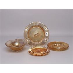 3 Marigold Carnival Glas Ashtrays