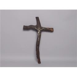 Antique Continental Tree Branch Crucifix