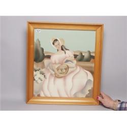 Pr 1950's Signed Harris  Air Brush Paintings