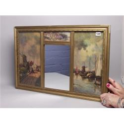 Framed 1930's Dutch Print & Mirror