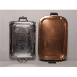 Silver Plate and Copper Tray