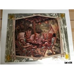 " Poker Lanai", by Dennis Mathewson, Metal, 36x24, $3895 Value, Ltd. Ed. 20/100, w/COA