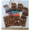 Image 1 : Qty 20 Laser-Cut Koa Votive Pieces - Monstera 3.5x7 and Aloha Tote