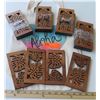 Image 1 : Qty 20 Laser-Cut Koa Votive Pieces - Monstera 3.5x7 and Aloha Tote