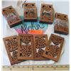 Image 1 : Qty 20 Laser-Cut Koa Votive Pieces - Monstera 3.5x7 and Aloha Tote