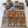 Image 1 : Qty 24 Laser-Cut Koa Votive Pieces - Turtle and Bamboo 3.5x7 (12 pcs each) & Aloha Tote