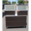 Image 1 : Rolling 2-Drawer Chest (39x17x28), 2 Drawered Stands(19.5x19.5) White w/Dark Brown Façade