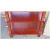 Image 2 : Hawaiian Koa Veneer Night Stand w/ 2 Shelves, Made Overseas, 23"x15.5"x25" Rounded Corners, Needs As