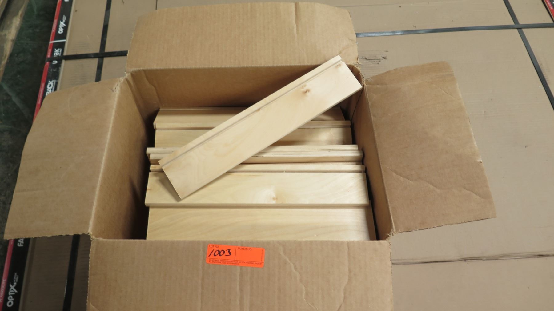 Box of Prefinished Maple Cabinet Drawer Materials