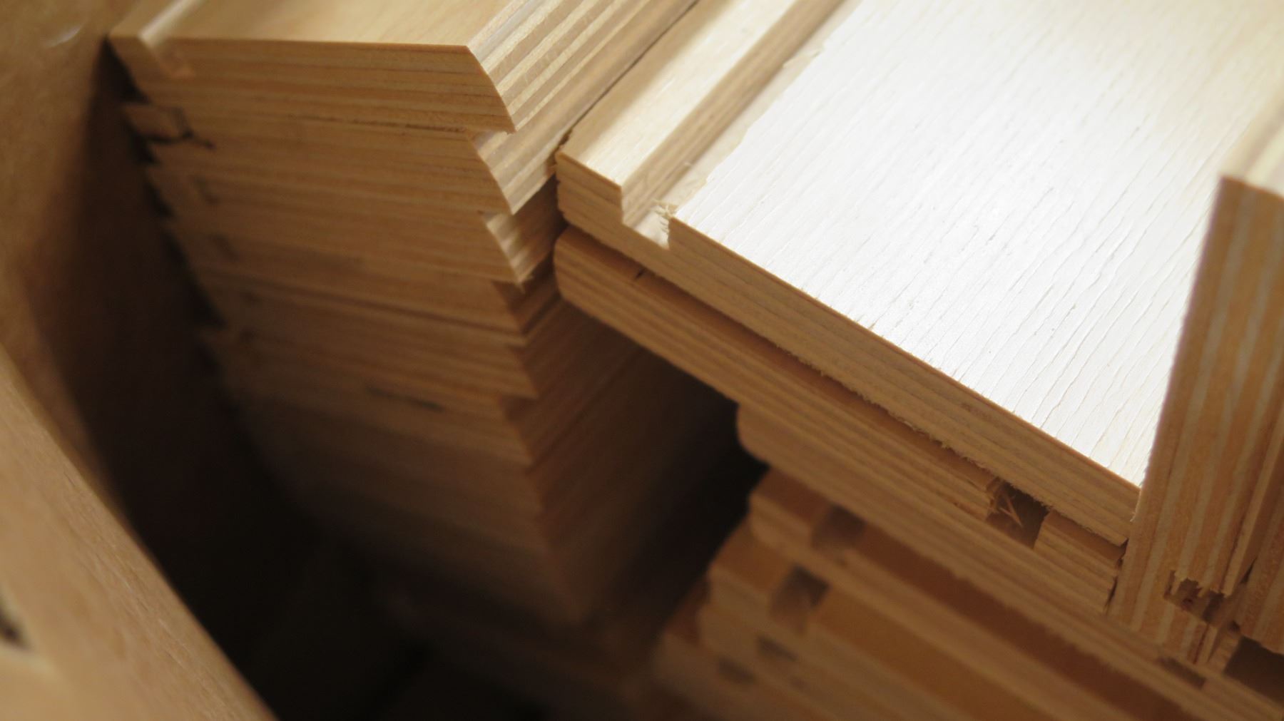Box of Prefinished Maple Cabinet Drawer Materials
