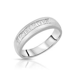14KT White Gold 0.52ctw Mens Diamond Wedding Band