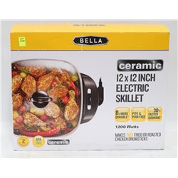BELLA CERAMIC 12X12 INCH ELECTRIC SKILLET