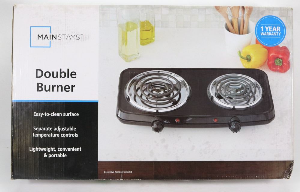 MAINSTAYS DOUBLE BURNER HOT PLATE