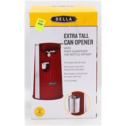 BELLA EXTRA TALL CAN OPENER WITH KNIFE SHARPENER