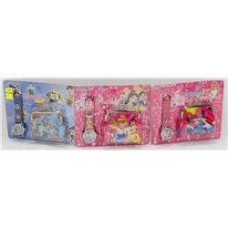 LOT OF 3 NEW KIDS WATCH AND WALLET SETS