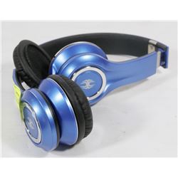 BLACKWEB BLUE FOLDING OVER EAR HEADPHONES
