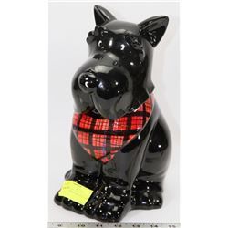 SCOTTISH DOG SHAPED COOKIE JAR (11" TALL)