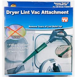 NEW DRYER LINT VAC ATTACHMENT, FITS ANY VACUUM