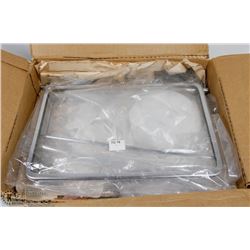 2 COUNTER TOP METAL SIGNAGE STANDS.