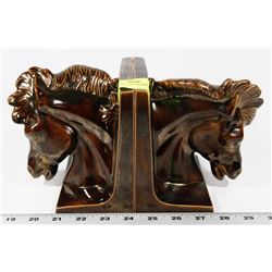 PAIR OF HORSE BOOKENDS.