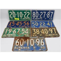 8 ALBERTA LICENSE PLATES 1967-1974 - MUSCLE YEARS.