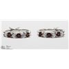6) STERLING SILVER GARNET EARRINGS