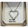 8) STERLING SILVER TOPAZ HEART SHAPED NECKLACE