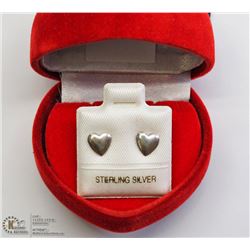 9) STERLING SILVER HEART SHAPED EARRINGS