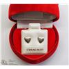 9) STERLING SILVER HEART SHAPED EARRINGS