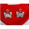Image 1 : 14) STERLING SILVER BUTTERFLY PENDANT EARRINGS