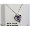 Image 1 : 17) STERLING SILVER AMETHYST PENDANT NECKLACE