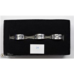 24) LOT OF 3 STERLING SILVER RINGS W/ FOOT DESIGN