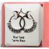 Image 2 : 29) STERLING SILVER TOPAZ HOOP STYLE EARRINGS