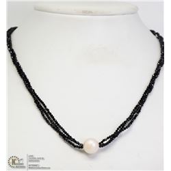 30) ST. SILVER SPINEL & FRESHWATER PEARL NECKLACE
