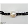 Image 2 : 30) ST. SILVER SPINEL & FRESHWATER PEARL NECKLACE