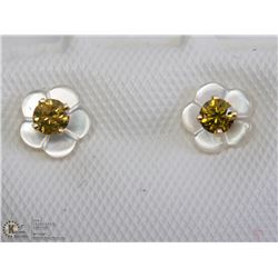 47) 14KT 2 IN 1 DIAMOND MOTHER OF PEARL EARRINGS